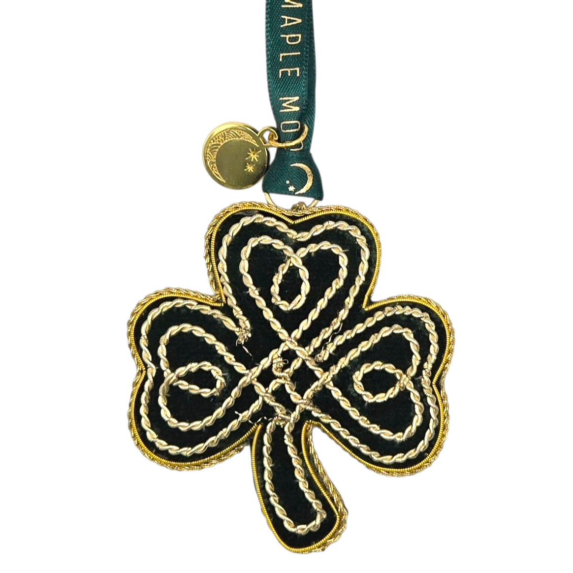 Shamrock Velvet Beaded Christmas Decoration 