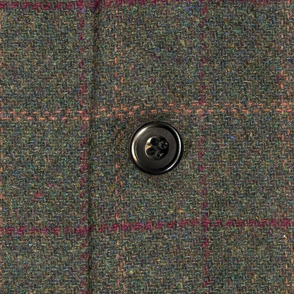 Men's Tweed Box Check Green Waistcoat