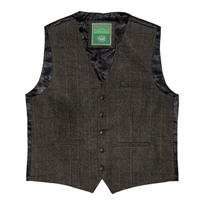 Men's Heritage Herringbone Tweed Grey Waistcoat