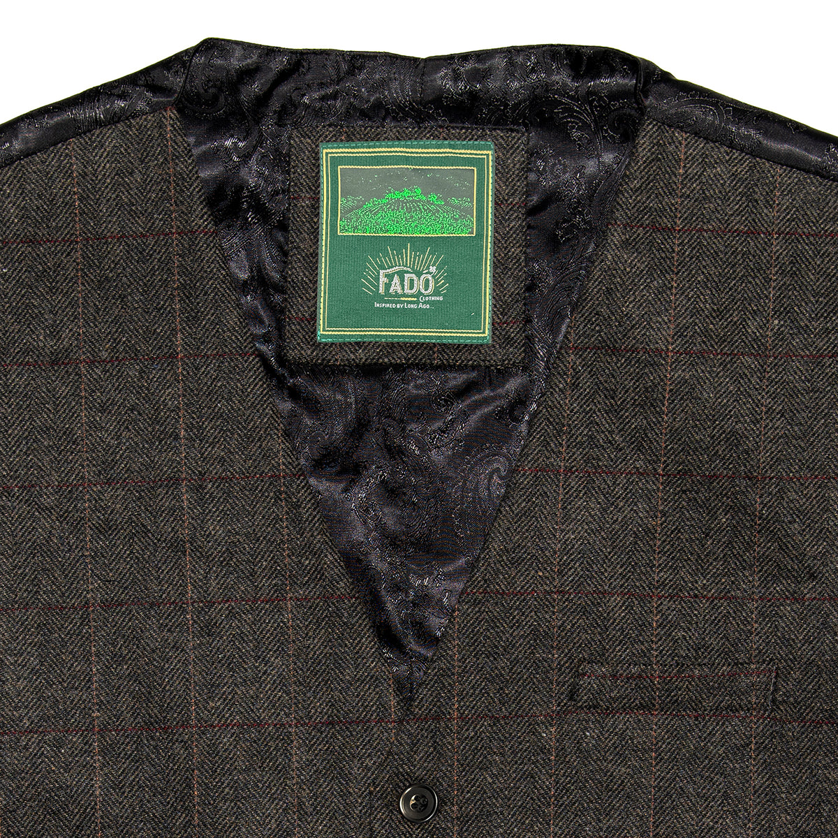 Men's Heritage Herringbone Tweed Grey Waistcoat 