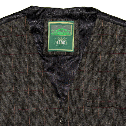 Men's Heritage Herringbone Tweed Grey Waistcoat
