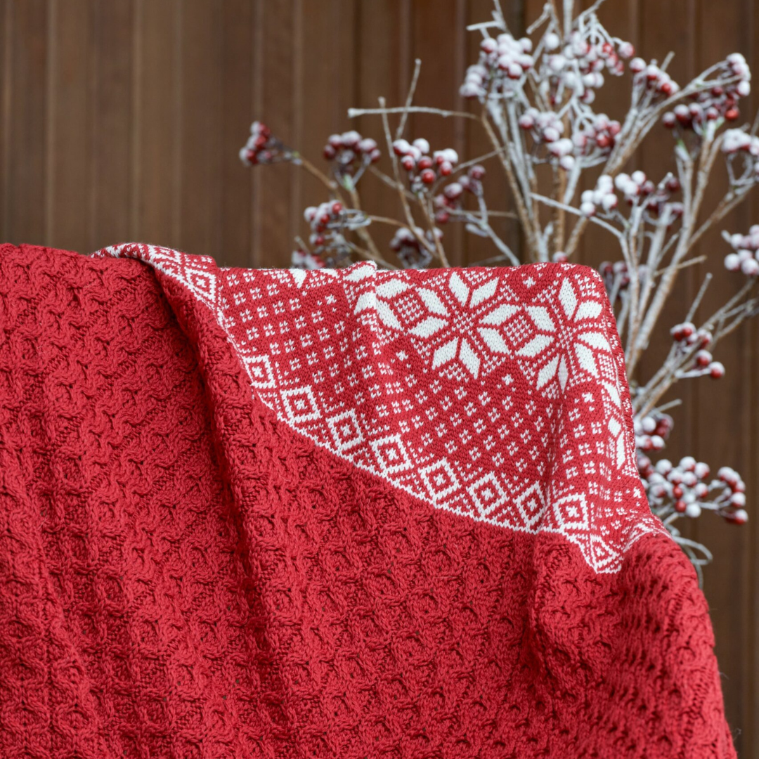 Christmas Jacquard Wool Throw 