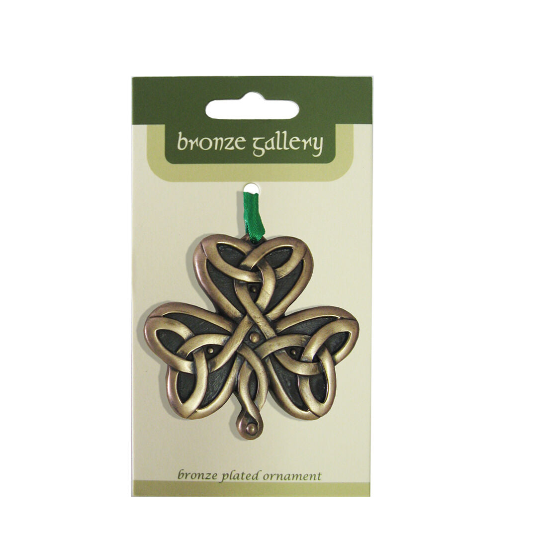 Bronze Plated Hanging Ornament Trinity Shamrock Design