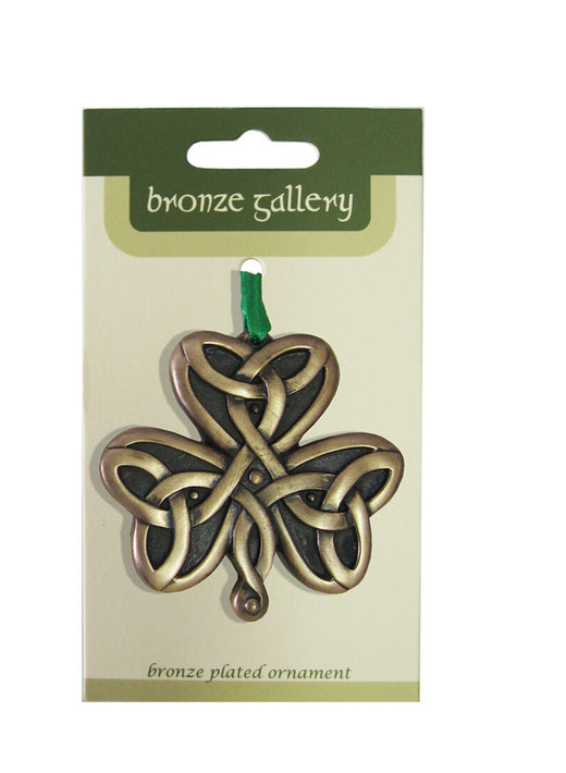 Bronze Plated Hanging Ornament Trinity Shamrock Design