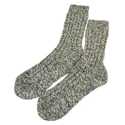Doogan Donegal 100% Pure Wool Irish Walking Socks Marl Green & White