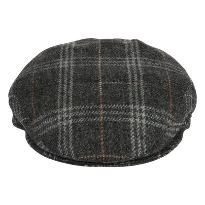 Tweed Herringbone Checkered Grey Flat Cap