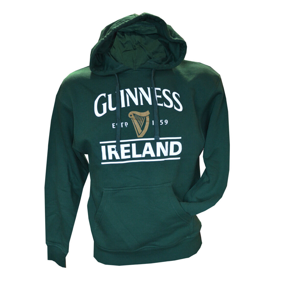 Guinness Pullover Hoodie With Guinness Logo & Ireland Print Forest Green
