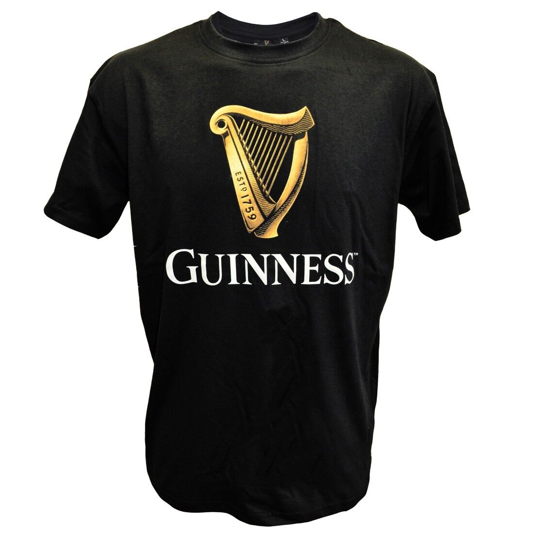 Guinness Classic Black & Irish Gold Harp Design T-shirt