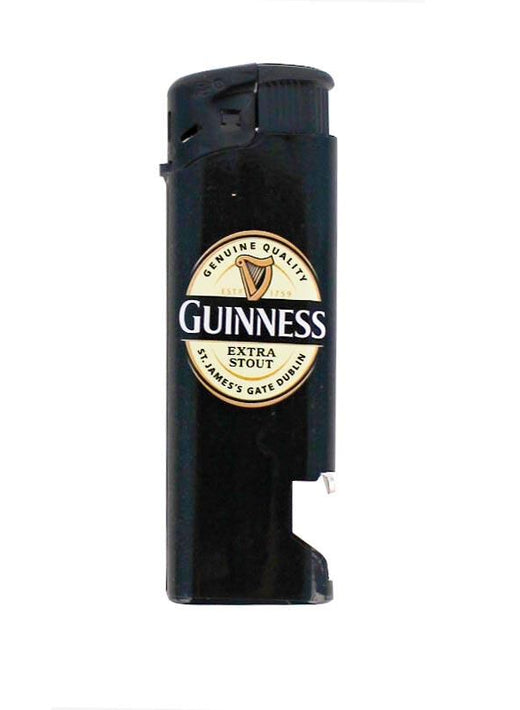 Guinness Electronic Single Lighter & Bottler Opener With Lapel Design Black