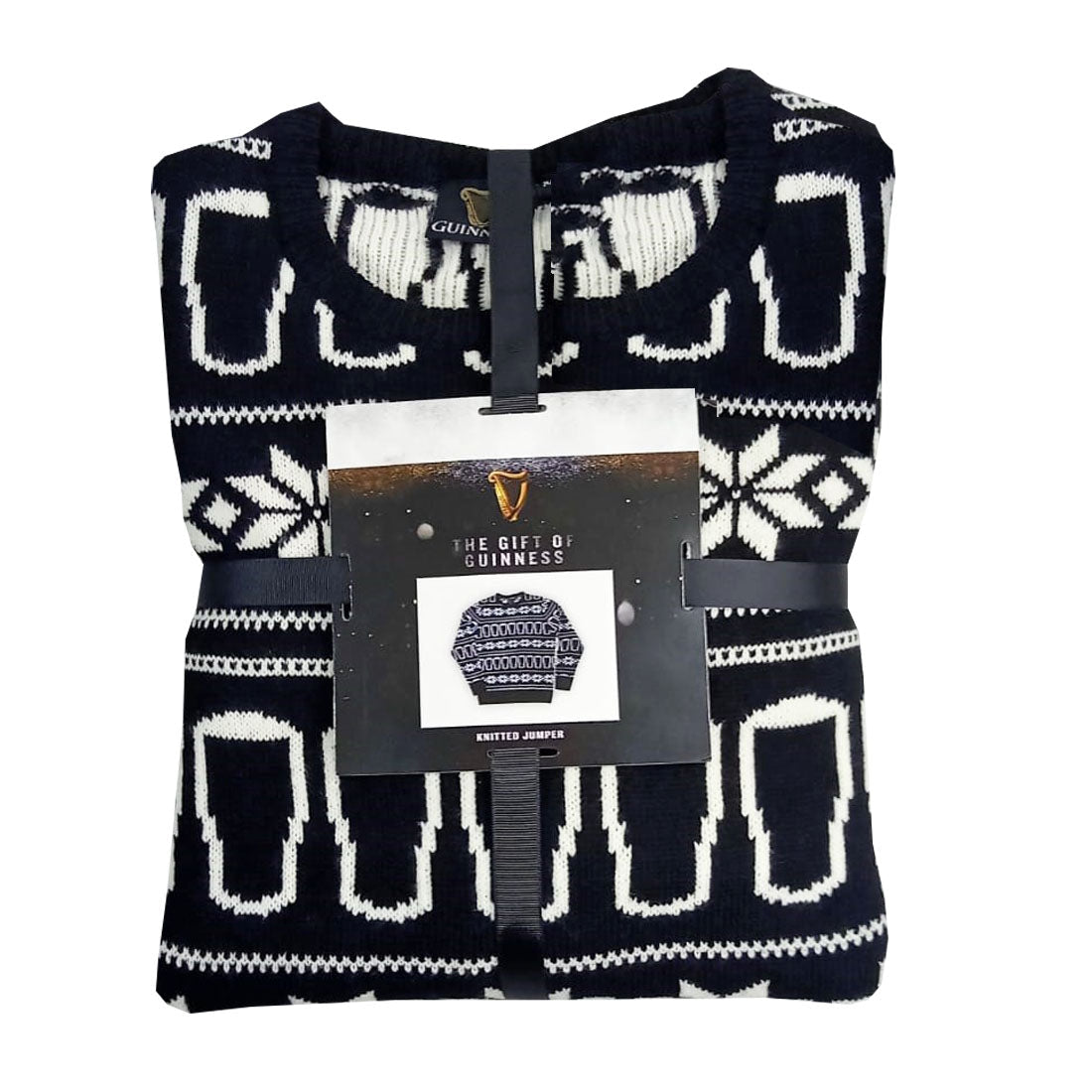 Guinness Pint Black & Cream Christmas Style Sweater