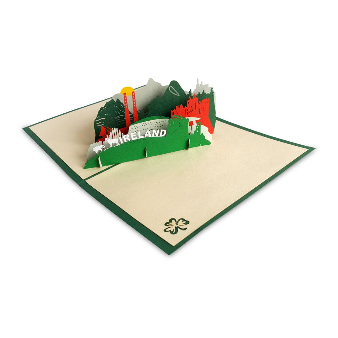 Pop-up Card With Irish Landmarks & Icons Design & Ireland Text