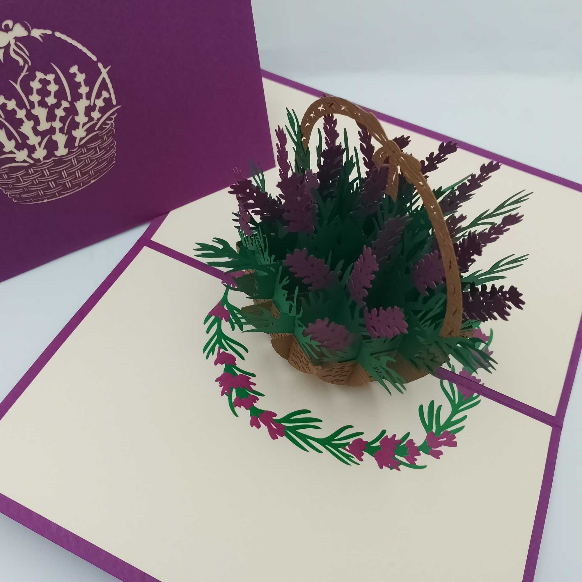 Lavender Basket Pop-up Card 