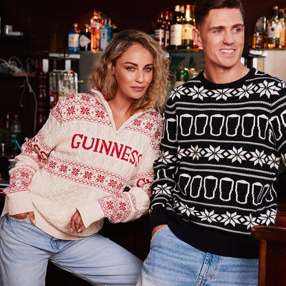 Guinness Pint Black & Cream Christmas Style Sweater