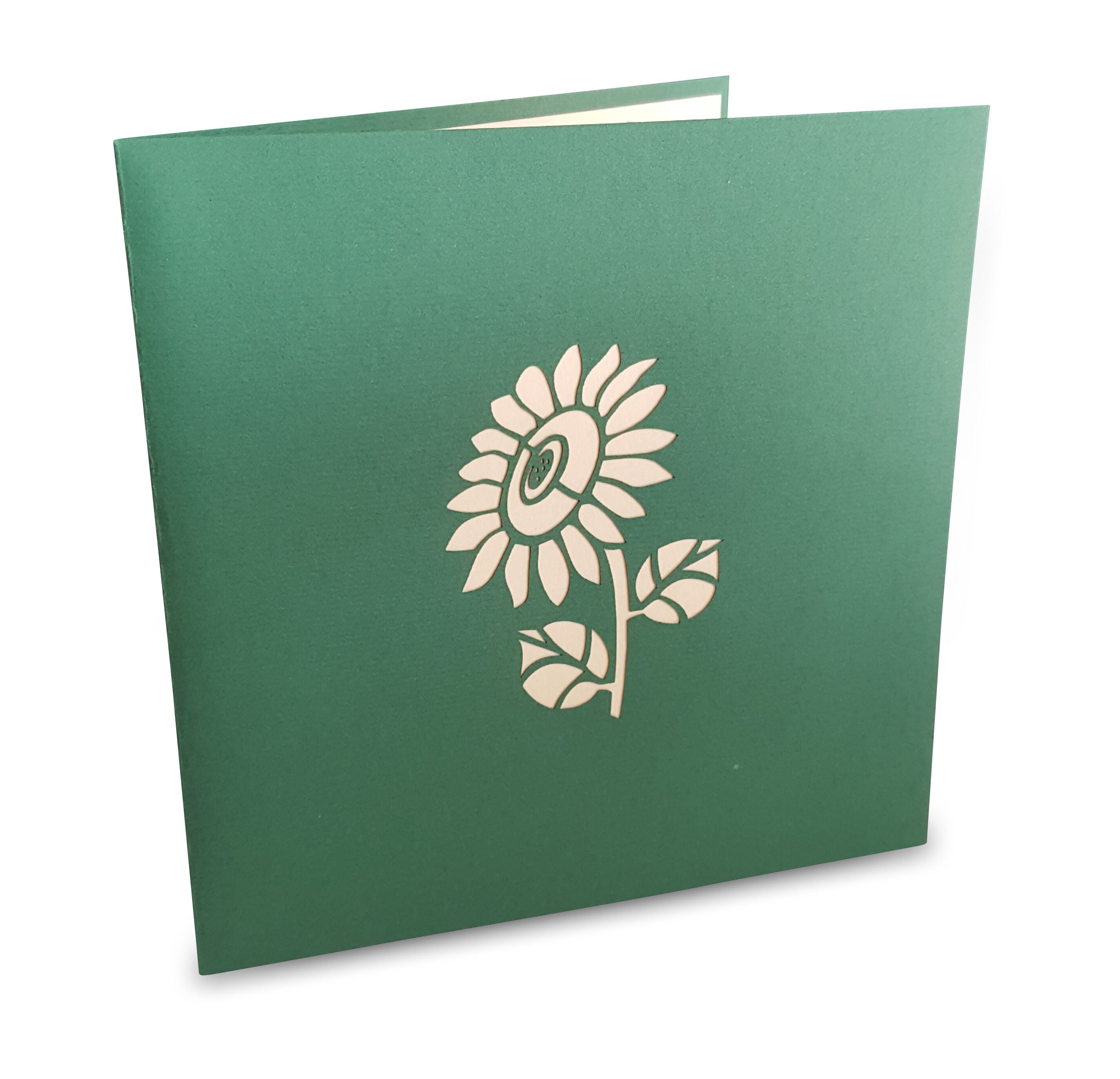 Pop-up Card Green With Sunflower Design 