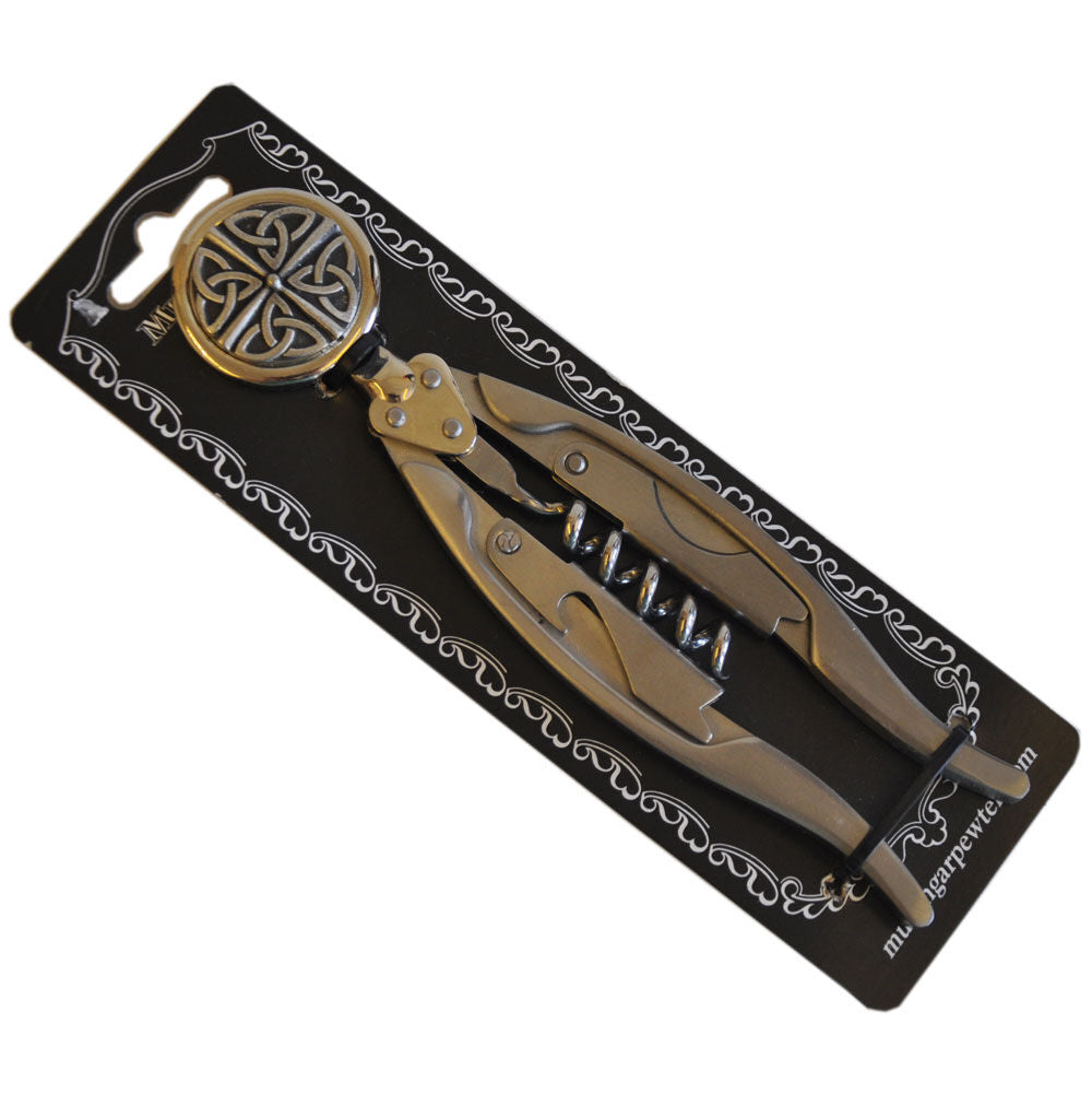 Mullingar Pewter Winged Corkscrew With Trinity Design