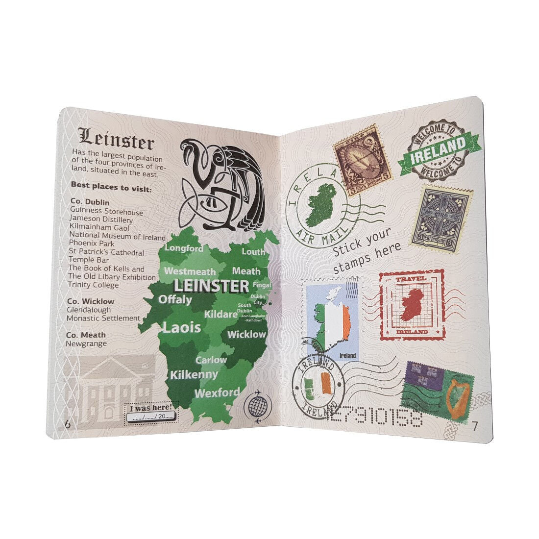 Funny Irish Tourist Passport With Irish Landmarks Phrases & Symbols