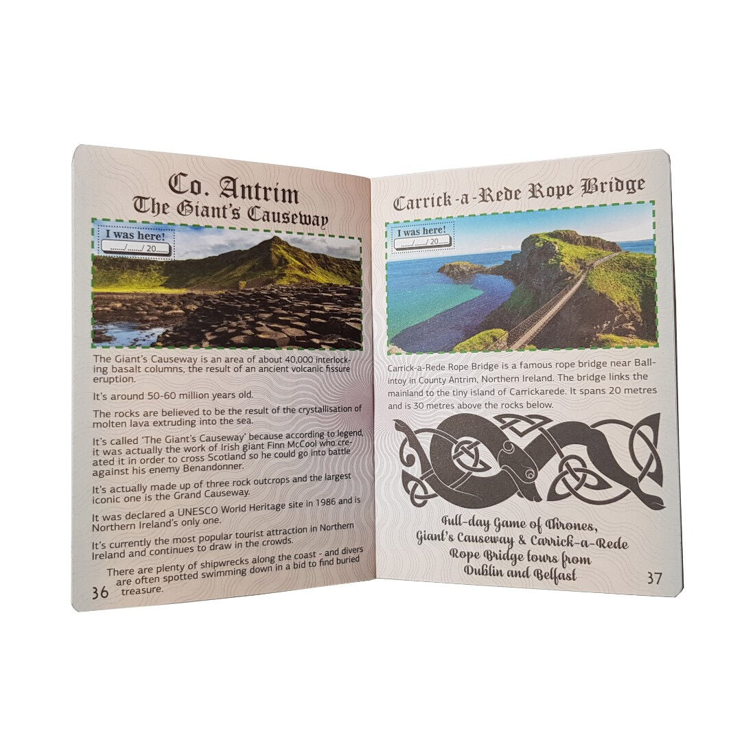 Funny Irish Tourist Passport With Irish Landmarks Phrases & Symbols