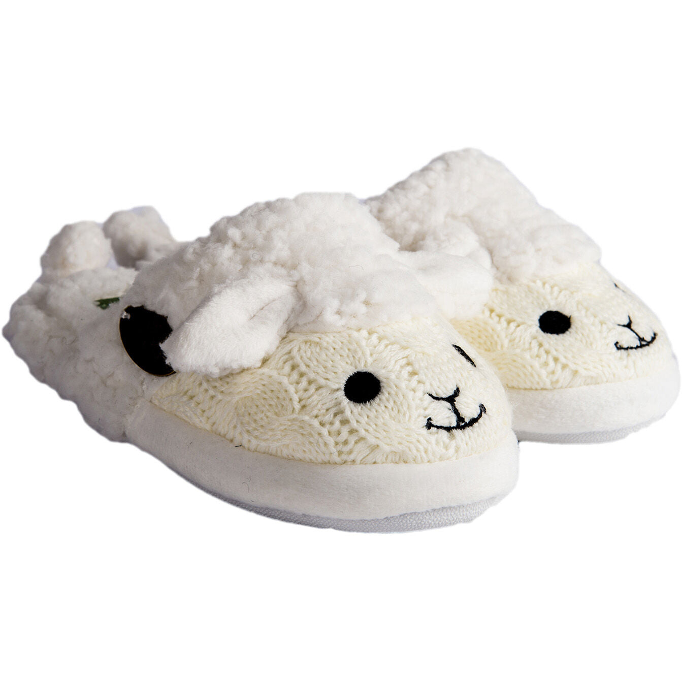 Aran Woollen Mills Fluffy Adult Slip On Slipper With Sheep Design