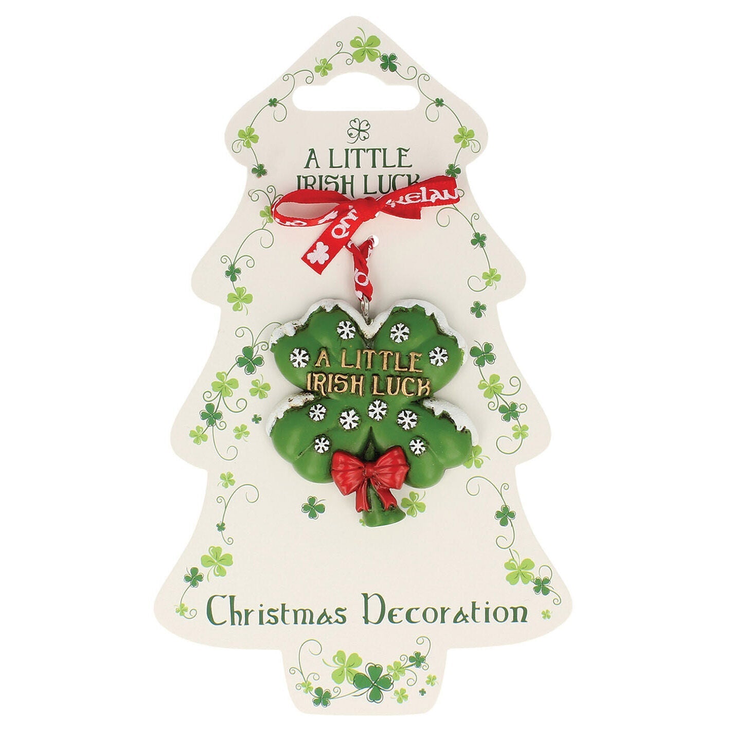 Irish Resin Hanging Decoration With Clover & Snow Flake Design