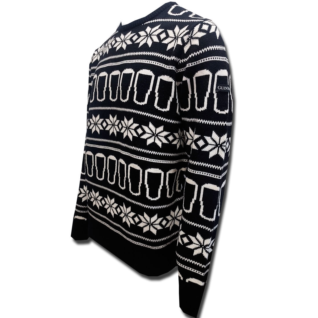 Guinness Pint Black & Cream Christmas Style Sweater