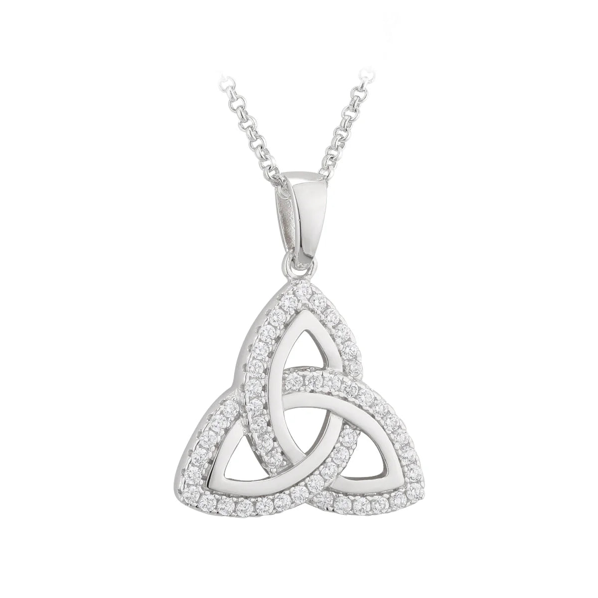 Silver CZ Trinity Knot Pendant 