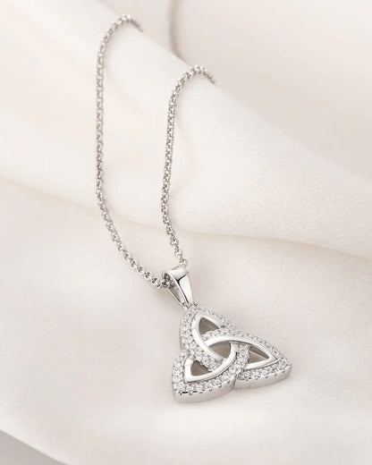 Silver CZ Trinity Knot Pendant