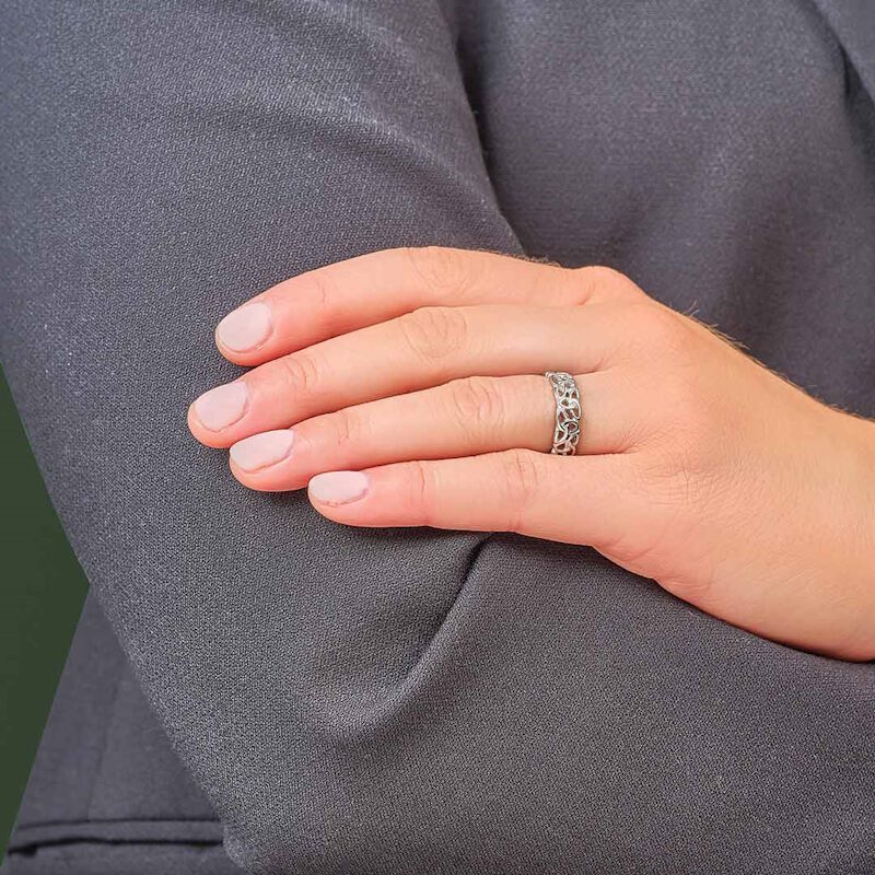 Ladies Hallmarked Sterling Silver Trinity Knot Ring 
